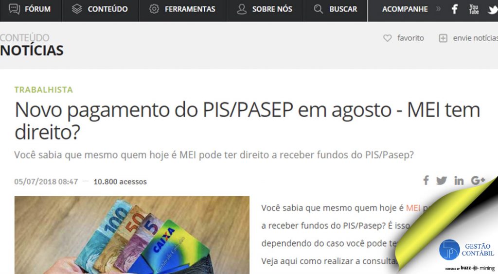 Novo pagamento do PIS/PASEP em agosto – MEI tem direito? #negócios #escritóriocontábil #acessoriacontábil #PISPasepMEI #soubuzzer (TOP 1)