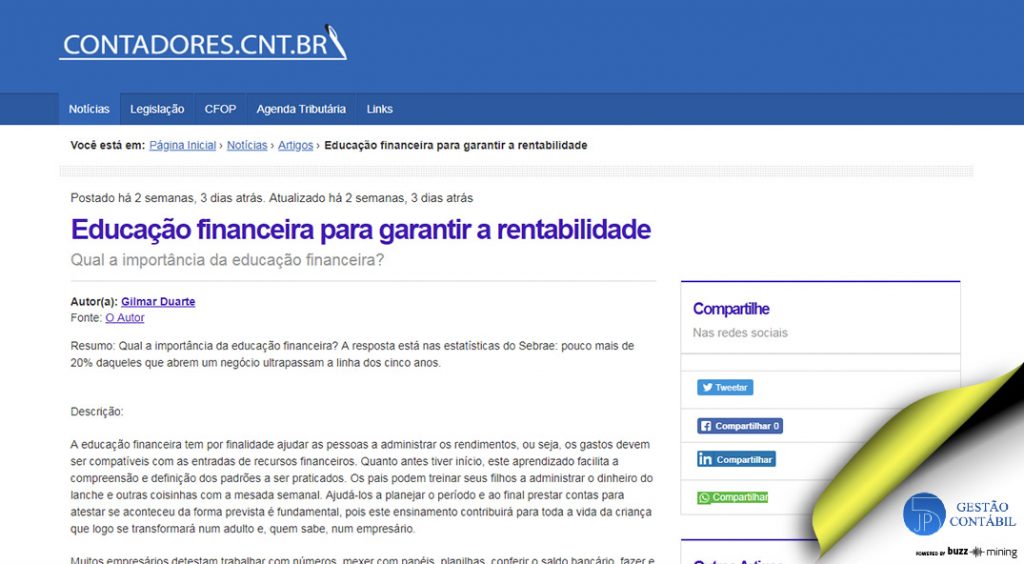 Educação financeira para garantir a rentabilidade #negócios #escritóriocontábil #acessoriacontábil #educaçãofinanceira #soubuzzer (TOP 3 – Out)