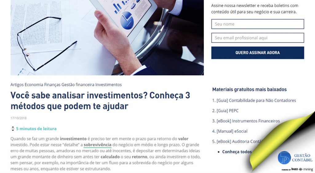 Você sabe analisar investimentos? Conheça 3 métodos que podem te ajudar #negócios #escritóriocontábil #acessoriacontábil #análisedeinsvestimentos (TOP 2 – Dez)