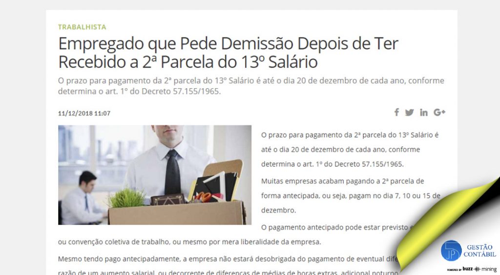 Empregado que Pede Demissão Depois de Ter Recebido a 2ª Parcela do 13º Salário #negócios #escritóriocontábil #acessoriacontábil #13salário (TOP 1 – Jan)
