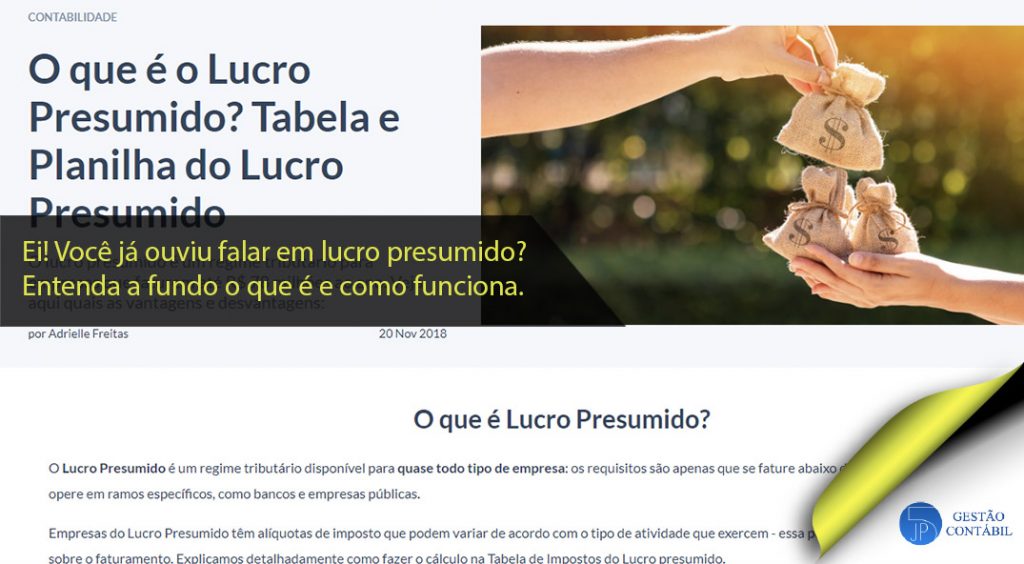 O que é o Lucro Presumido? Tabela e Planilha do Lucro Presumido #negócios #contabilidadebasica #acessoriacontabil #escritoriodecontabilidade #lucropresumido (TOP 3 – Mar)
