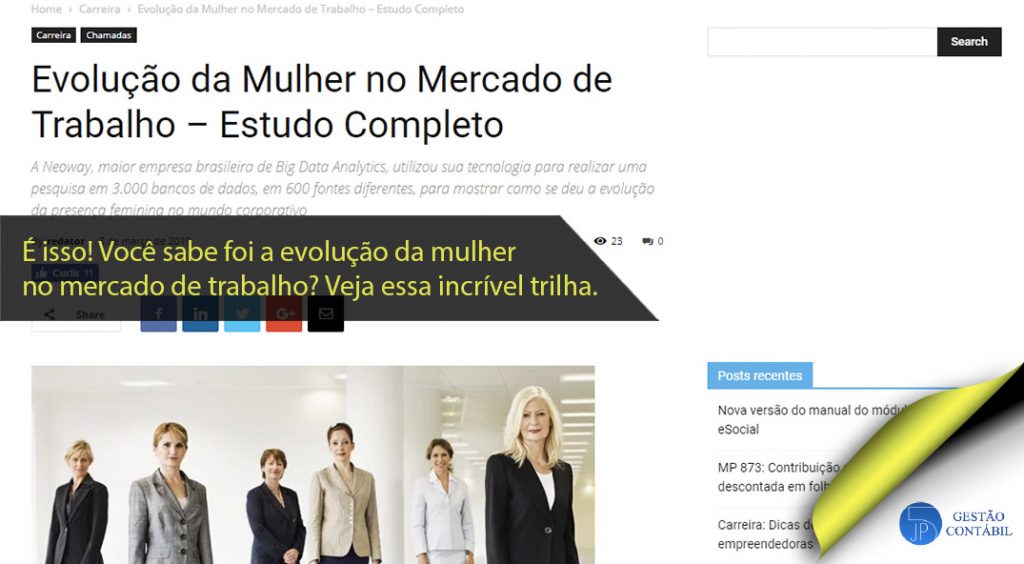 Evolução da Mulher no Mercado de Trabalho – Estudo Completo. #negócios #contabilidadebasica #acessoriacontabil #escritoriodecontabilidade #mercadodetrabalho (TOP 2 – Mar)