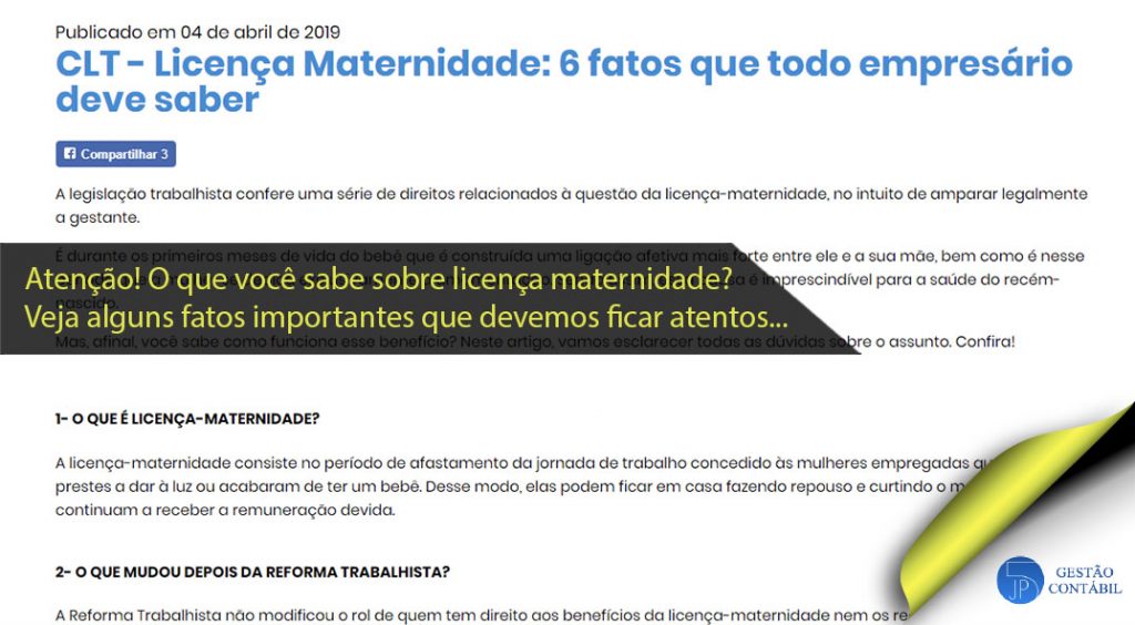 Licença Maternidade: 6 fatos que todo empresário deve saber. #negócios #contabilidadebasica #acessoriacontabil #escritoriodecontabilidade #licençamaternidade (TOP 2 – Abr)
